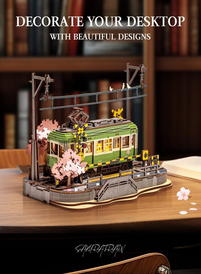 Wowood 3D Wooden Puzzles for Adults-Sakura Journey Tram, Model Car Kits Building Set for Adults, DIY Hobby Craft Kits Creative Gift (223PCS) - Image 2